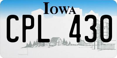 IA license plate CPL430