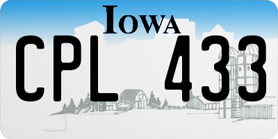 IA license plate CPL433