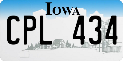 IA license plate CPL434
