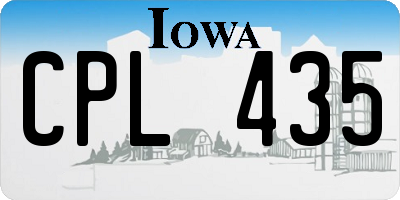 IA license plate CPL435