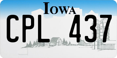 IA license plate CPL437