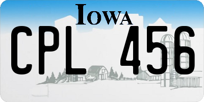 IA license plate CPL456