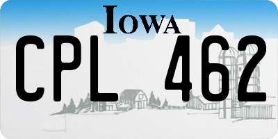 IA license plate CPL462