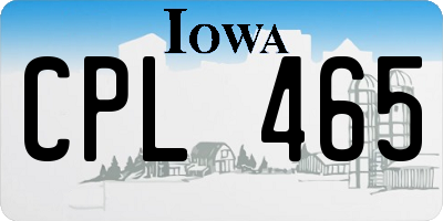 IA license plate CPL465