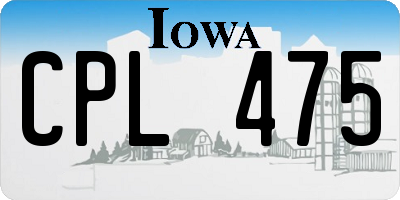 IA license plate CPL475