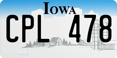 IA license plate CPL478
