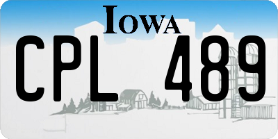 IA license plate CPL489
