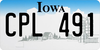 IA license plate CPL491