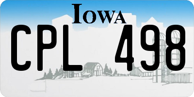 IA license plate CPL498