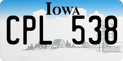 IA license plate CPL538