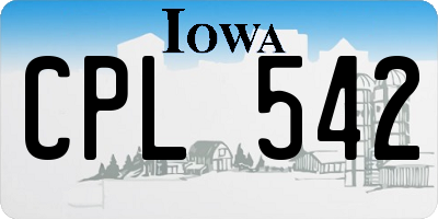 IA license plate CPL542