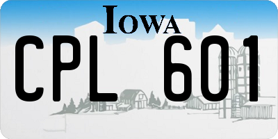 IA license plate CPL601