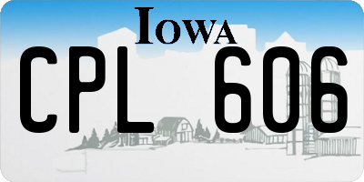 IA license plate CPL606