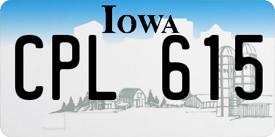 IA license plate CPL615