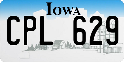IA license plate CPL629