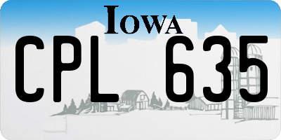 IA license plate CPL635