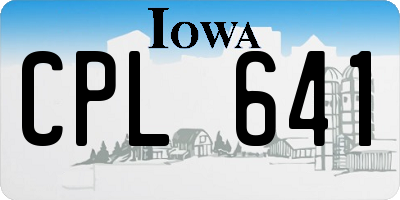 IA license plate CPL641
