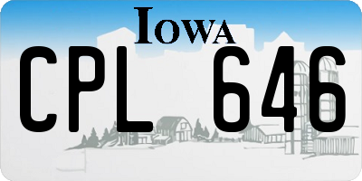 IA license plate CPL646