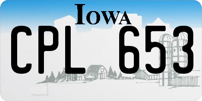 IA license plate CPL653