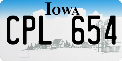 IA license plate CPL654