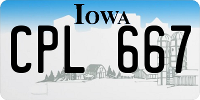 IA license plate CPL667