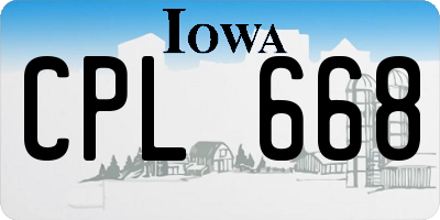 IA license plate CPL668