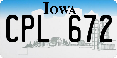 IA license plate CPL672