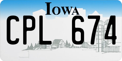IA license plate CPL674
