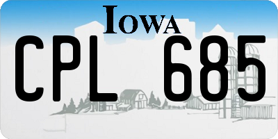 IA license plate CPL685