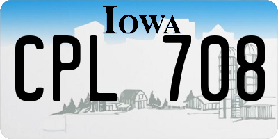 IA license plate CPL708