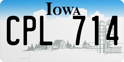 IA license plate CPL714