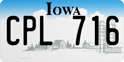 IA license plate CPL716
