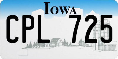 IA license plate CPL725