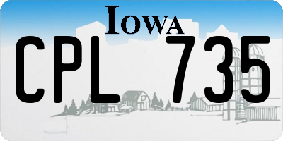 IA license plate CPL735