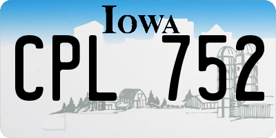 IA license plate CPL752