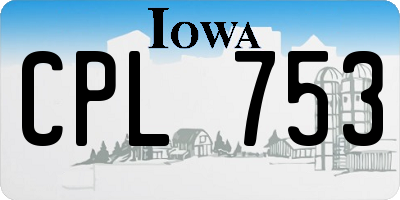 IA license plate CPL753