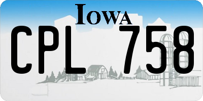 IA license plate CPL758
