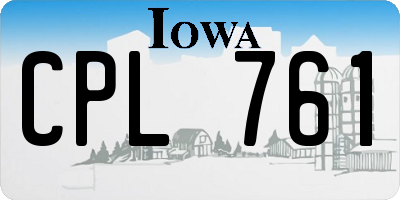 IA license plate CPL761