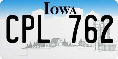 IA license plate CPL762