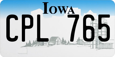 IA license plate CPL765
