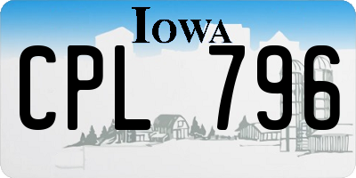 IA license plate CPL796