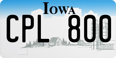 IA license plate CPL800