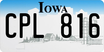 IA license plate CPL816