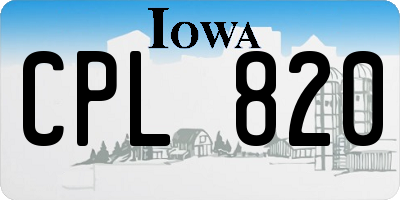 IA license plate CPL820