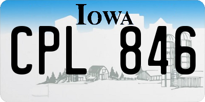 IA license plate CPL846