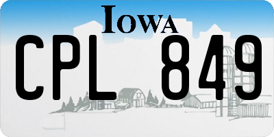 IA license plate CPL849