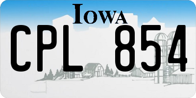 IA license plate CPL854