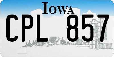 IA license plate CPL857