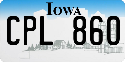 IA license plate CPL860
