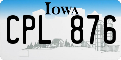 IA license plate CPL876